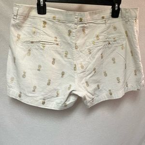 Old Navy size 12, beige with gold pineapples shorts